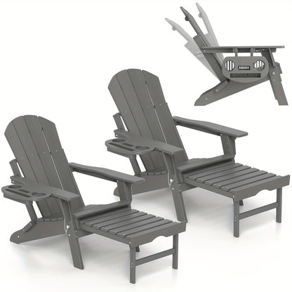 HDPE Adirondack Chair with Weather-Resistant Finish and Adjustable Backrest for Patio detail image - detail view 20