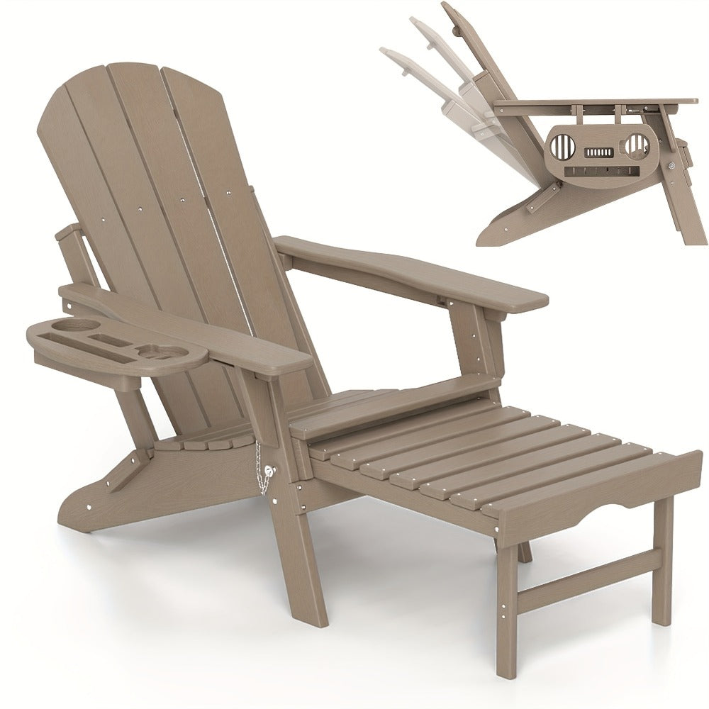HDPE Adirondack Chair with Weather-Resistant Finish and Adjustable Backrest for Patio detail image - detail view 21