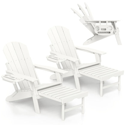 HDPE Adirondack Chair with Weather-Resistant Finish and Adjustable Backrest for Patio detail image - detail view 24