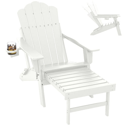 HDPE Adirondack Chair with Weather-Resistant Finish and Adjustable Backrest for Patio detail image - detail view 28