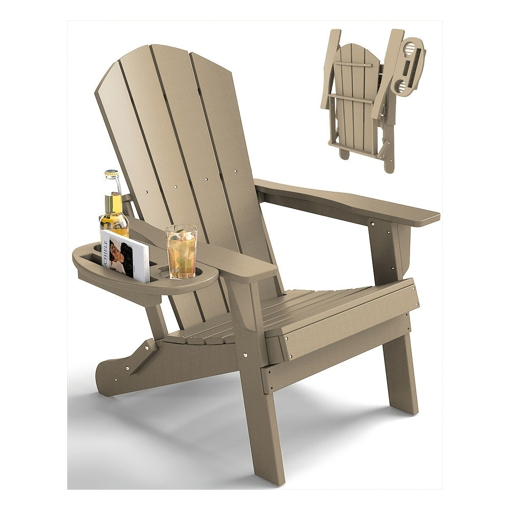 HDPE Adirondack Chair with Weather-Resistant Finish and Adjustable Backrest for Patio detail image - detail view 9