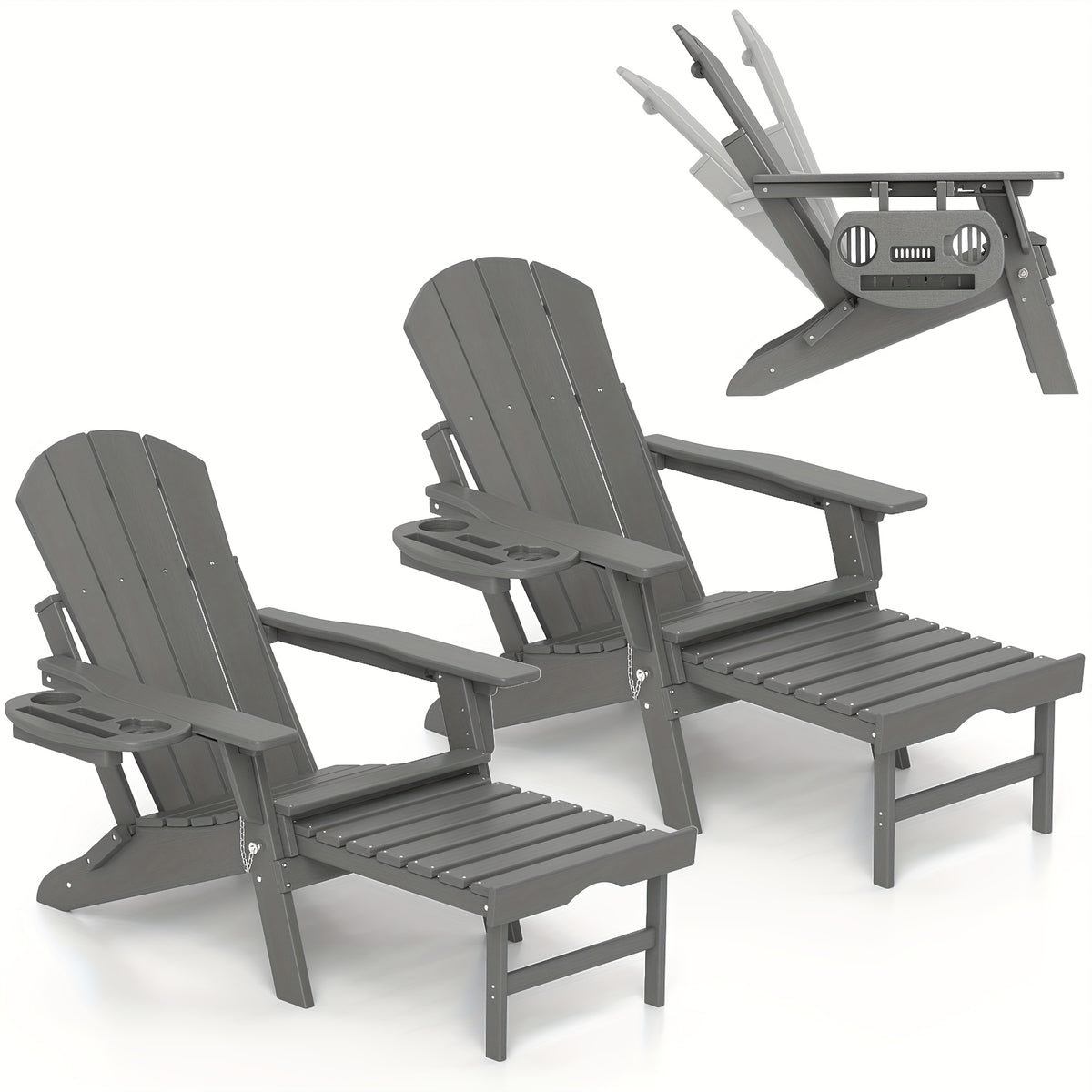 Adirondack Chair shown in the Grey, 2pcs option