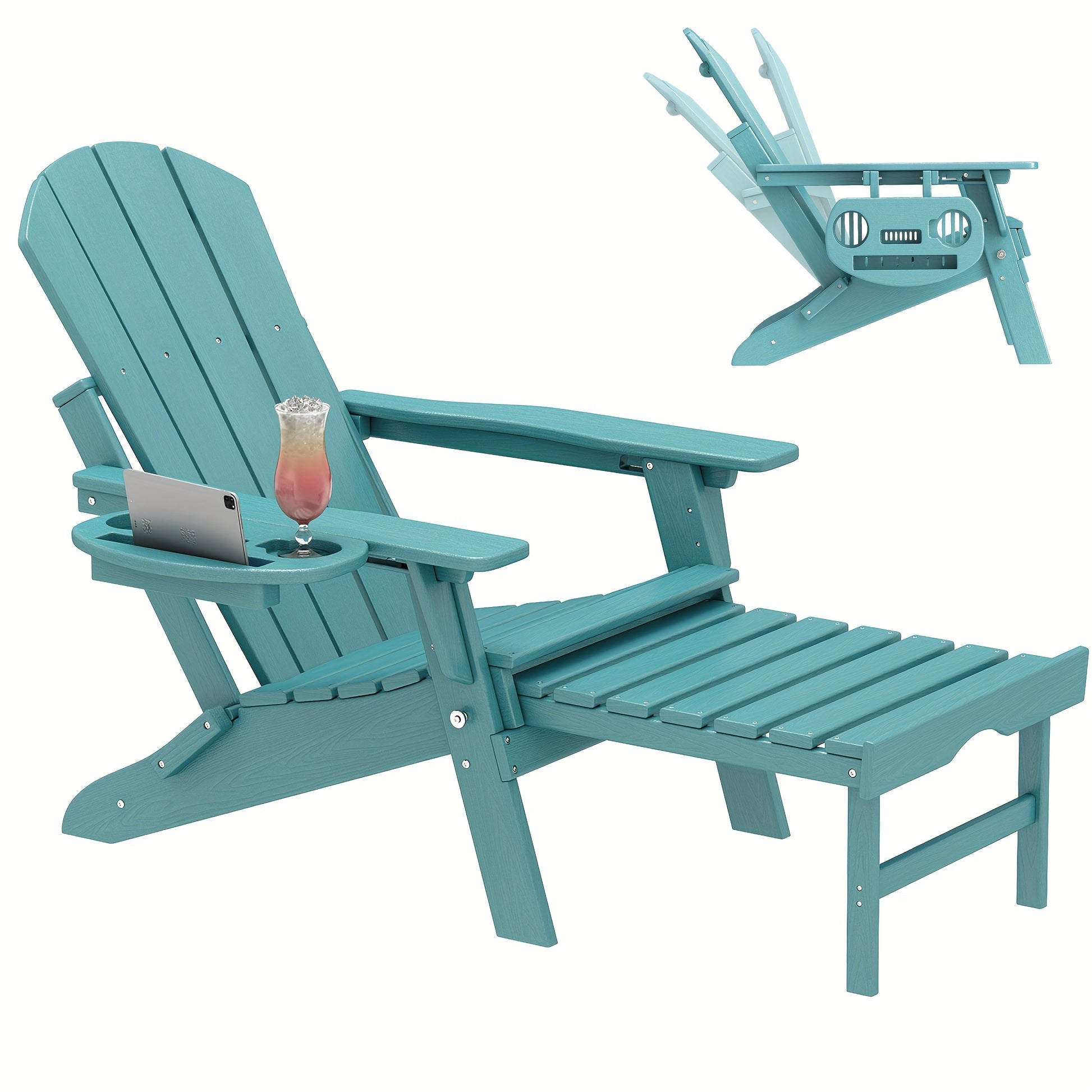 Adirondack Chair shown in the Lake Blue, 1pc option