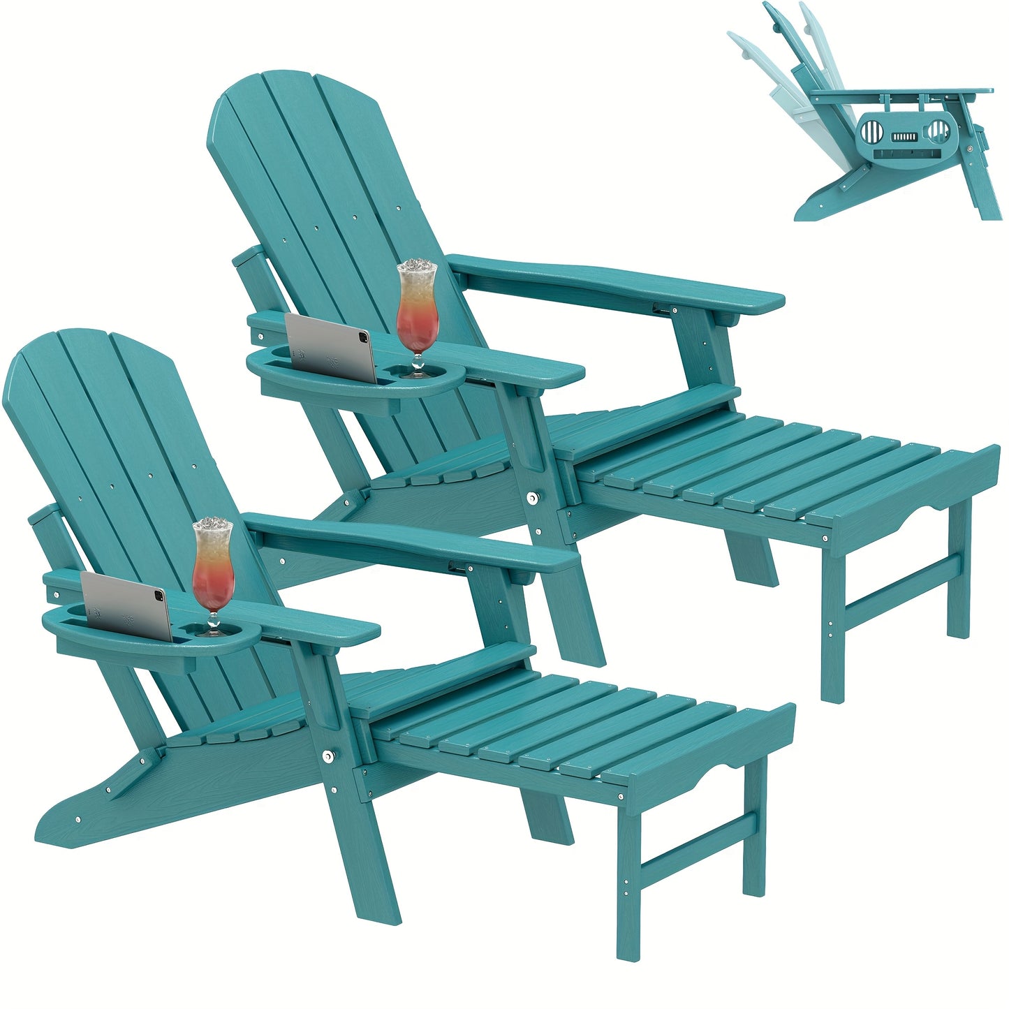 Adirondack Chair shown in the Lake Blue, 2pcs option