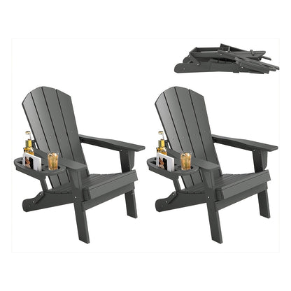 Adirondack Chair shown in the Without footrest - Gray, 2pcs option