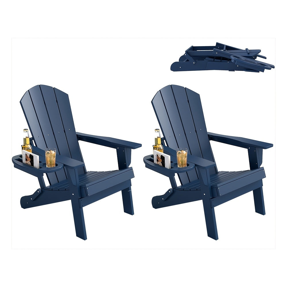 Adirondack Chair shown in the Without Footrest - Navy Blue, 2pcs option