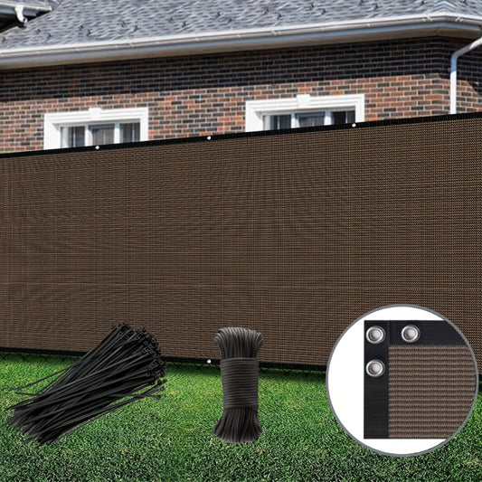 Privacy Screen, Brown Fence HDPE Mesh Reinforced Corners - Outdoor Shade Cloth Barrier shown in the main product view