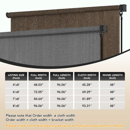 HDPE Outdoor Patio Roller Shade with UV Protection and Added Privacy detail image - detail view 4