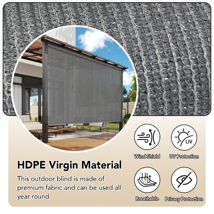 HDPE Outdoor Patio Roller Shade with UV Protection and Added Privacy detail image - detail view 5