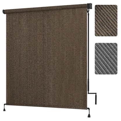 Outdoor Roller Shade shown in the Mocha, 4×8FT (48"W x 96"H) option