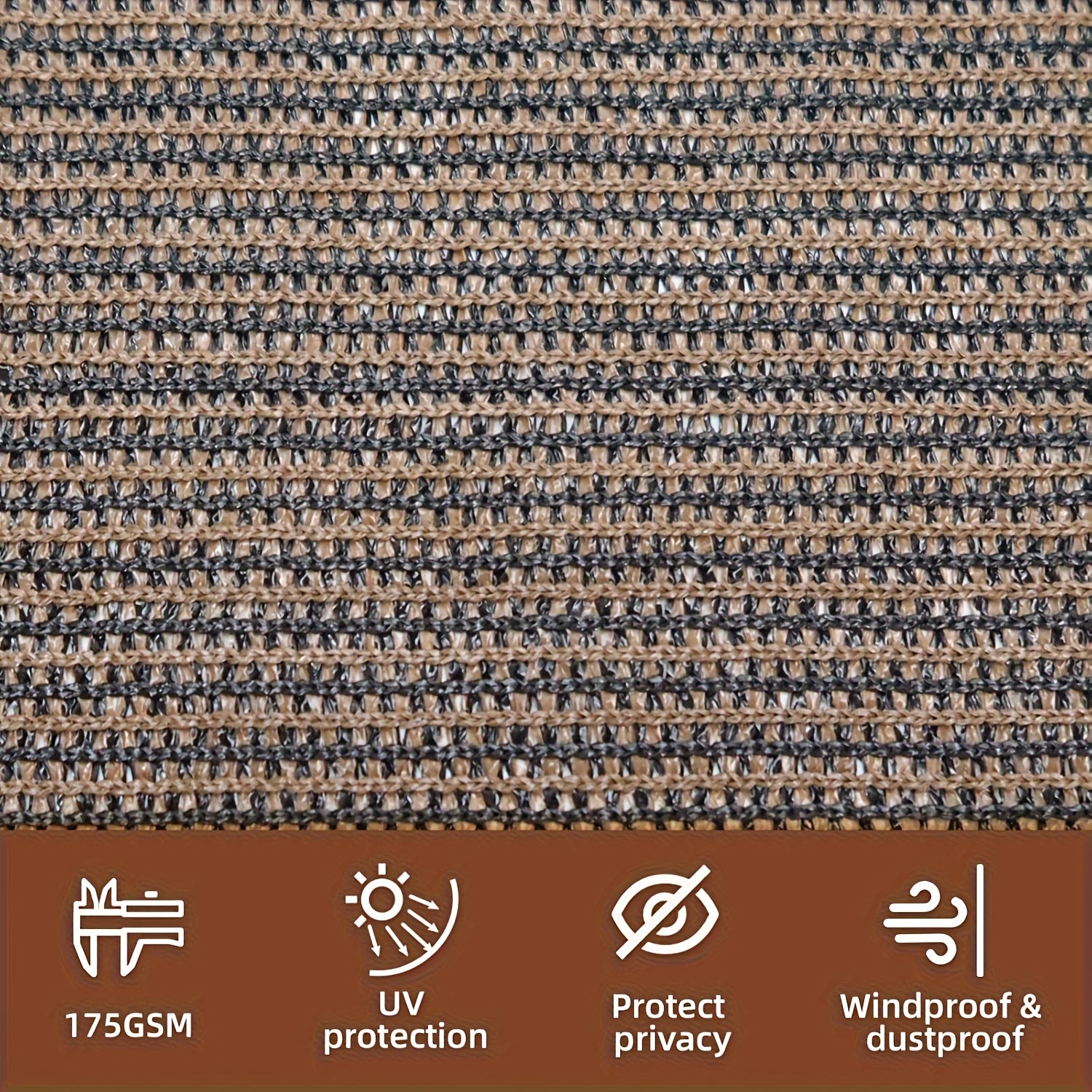 Shade Net shown in the Coffee Brown, 196.85 inches x 236.22 inches / 5 x 6 option