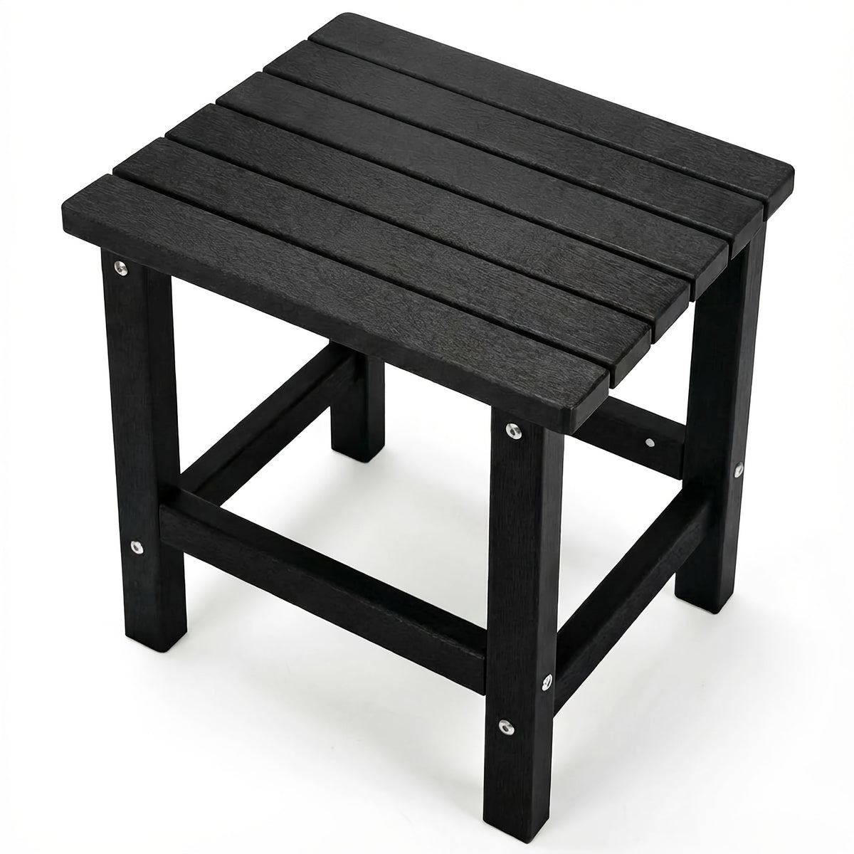 Outdoor Side Table shown in the Black, HDPE Single-Tier Side Table 07 option