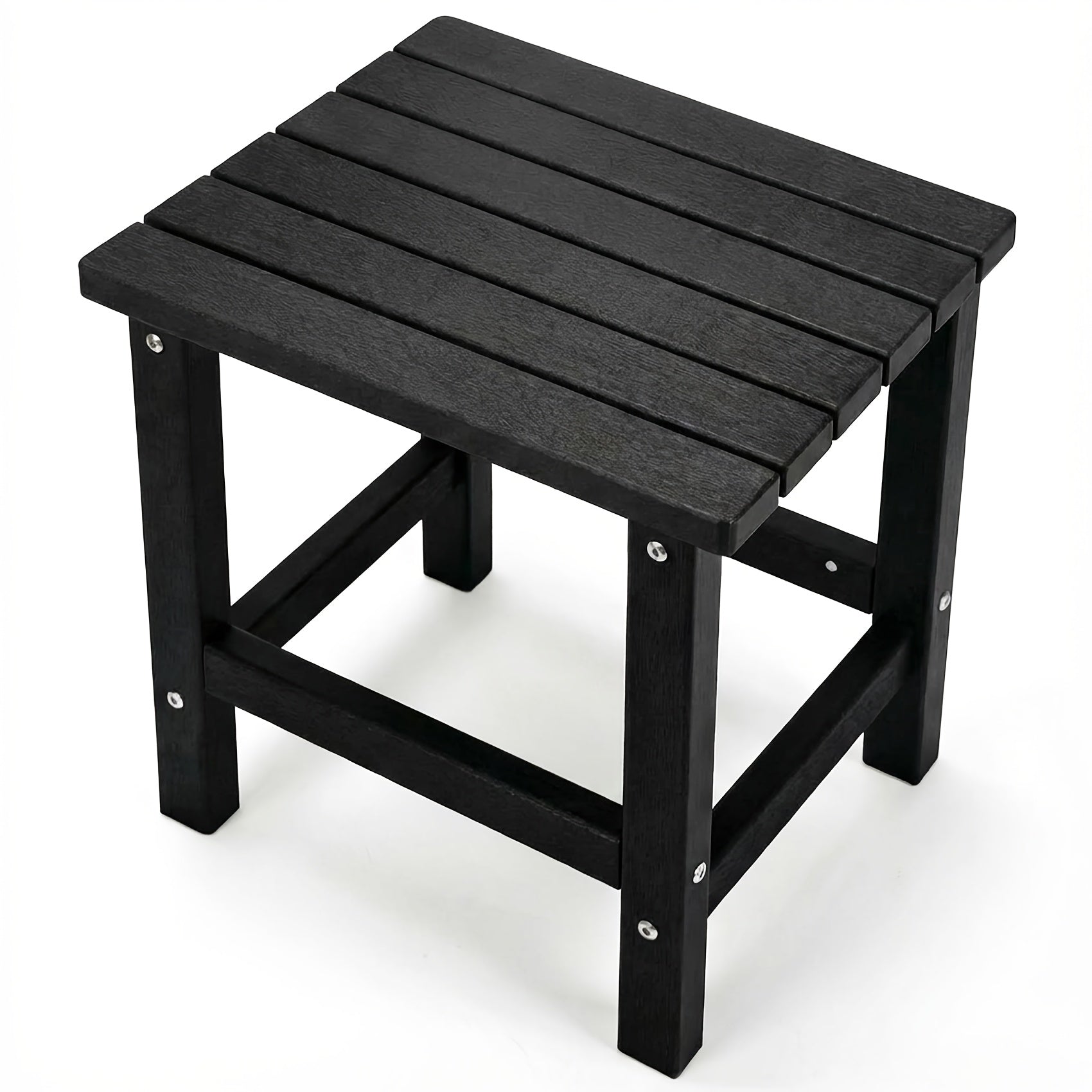 Outdoor Side Table shown in the Black, HDPE Single-Tier Side Table 07 option