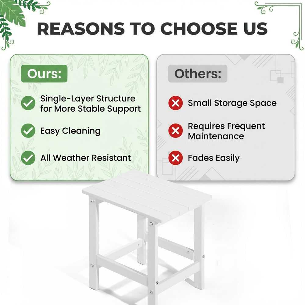 HDPE Outdoor Side Table with Multiple Color Options for Patio detail image - detail view 11