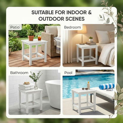 HDPE Outdoor Side Table with Multiple Color Options for Patio detail image - detail view 9