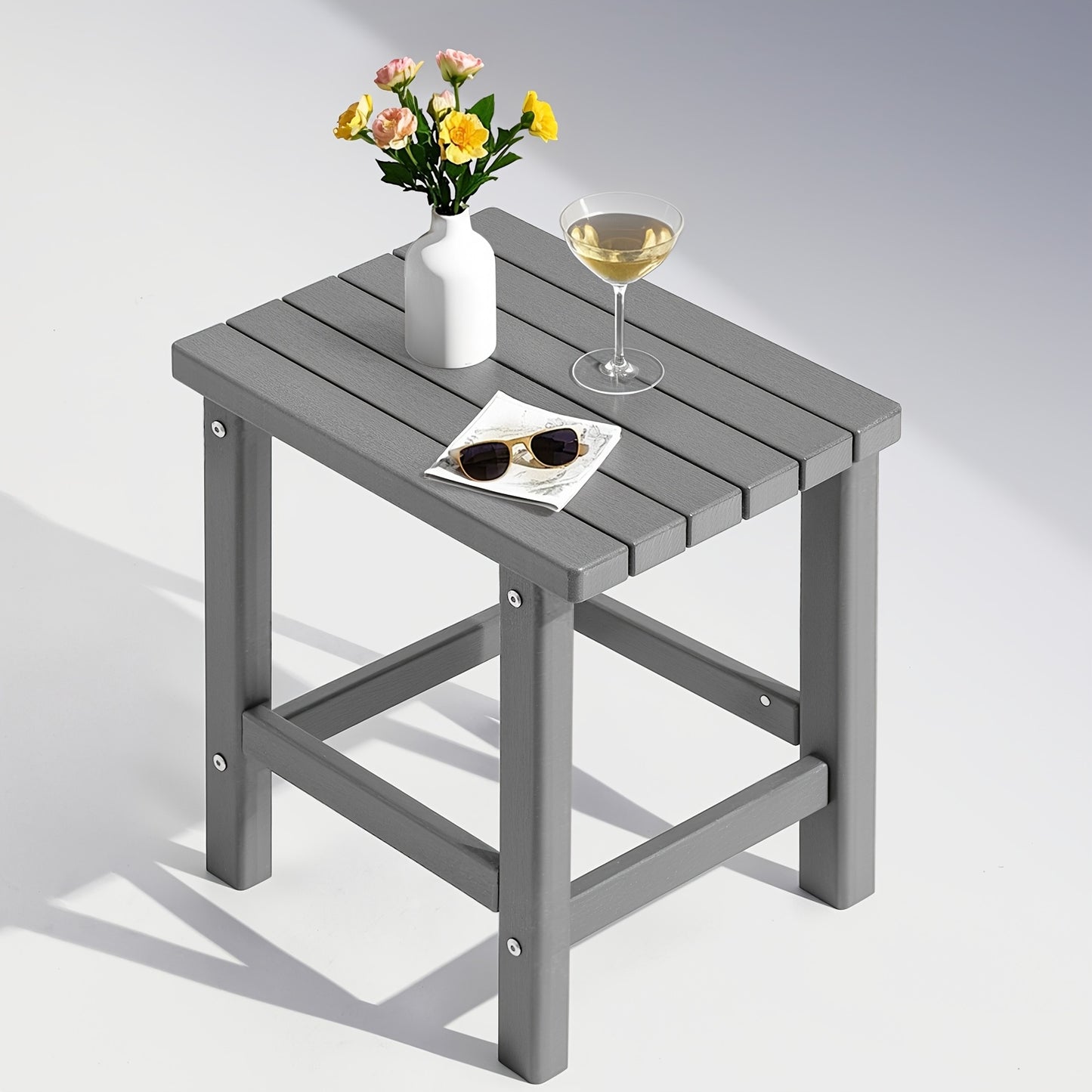Outdoor Side Table shown in the Grey option