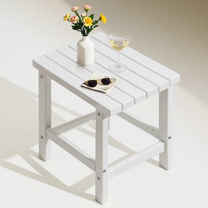 Outdoor Side Table shown in the White option