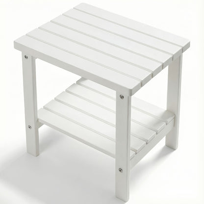 HDPE Outdoor Side Table with Weather-Resistant Finish, Outdoor Accent Table for Patio detail image - detail view 4