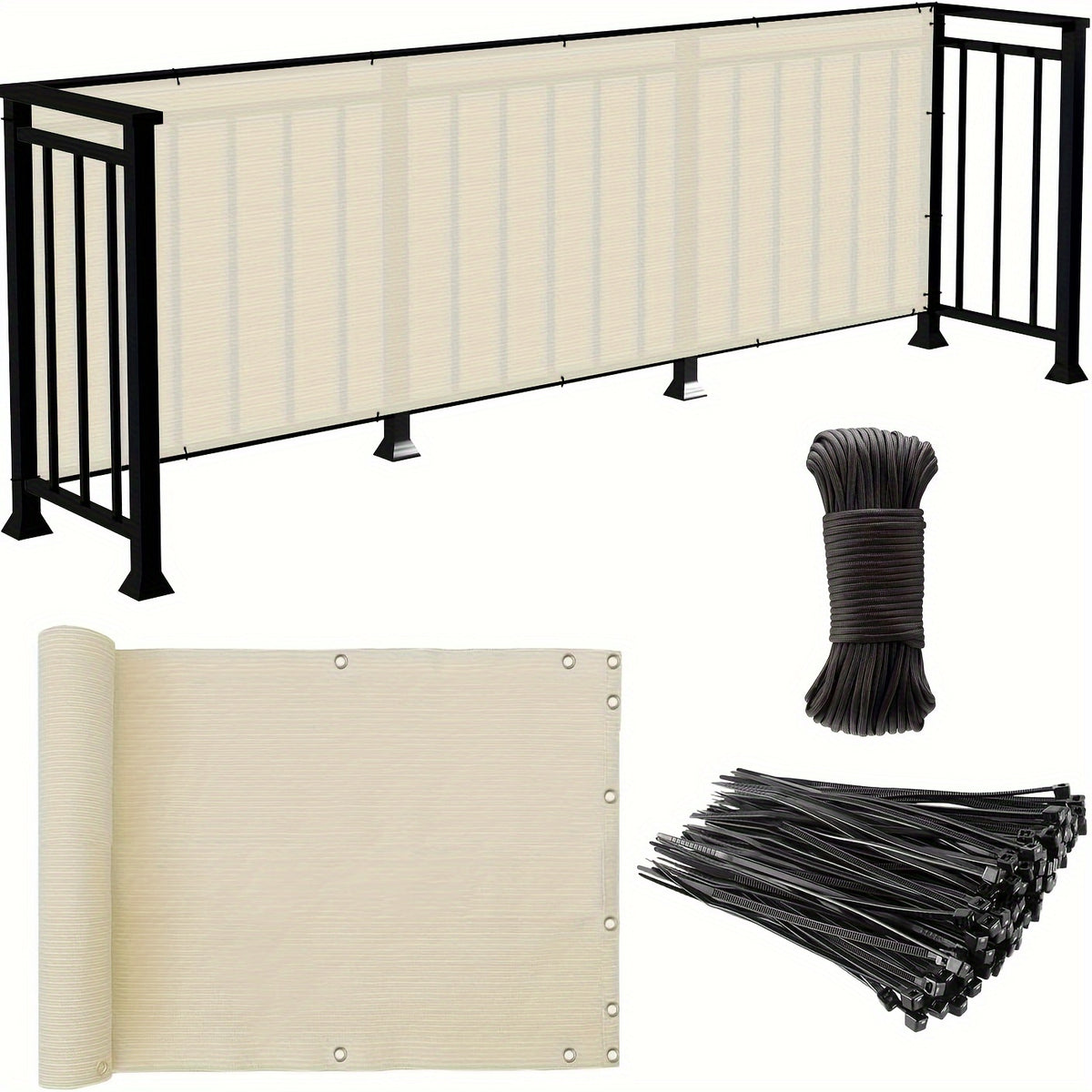 Privacy Screen Fence shown in the Cream option