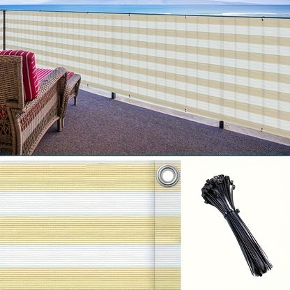 Privacy Screen Fence shown in the Yello and white option