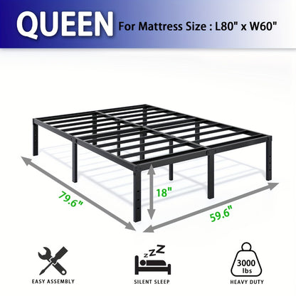 Heavy-Duty Metal Bed Frame with No Box Spring Needed for Bedroom detail image - detail view 20