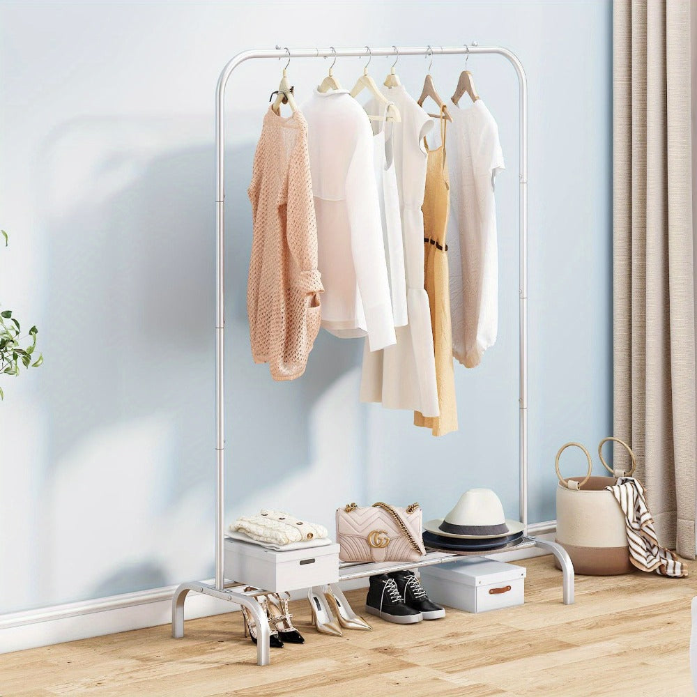 Heavy-Duty Metal Clothes Rack with Rolling Wheels and Large-Capacity Storage detail image - detail view 15