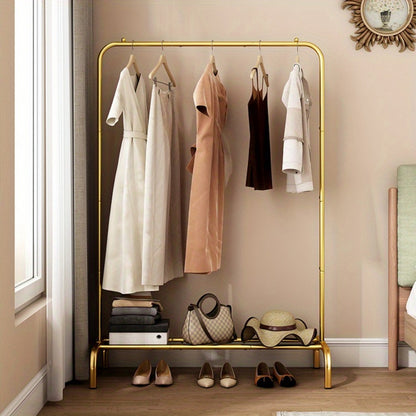Heavy-Duty Metal Clothes Rack with Rolling Wheels and Large-Capacity Storage detail image