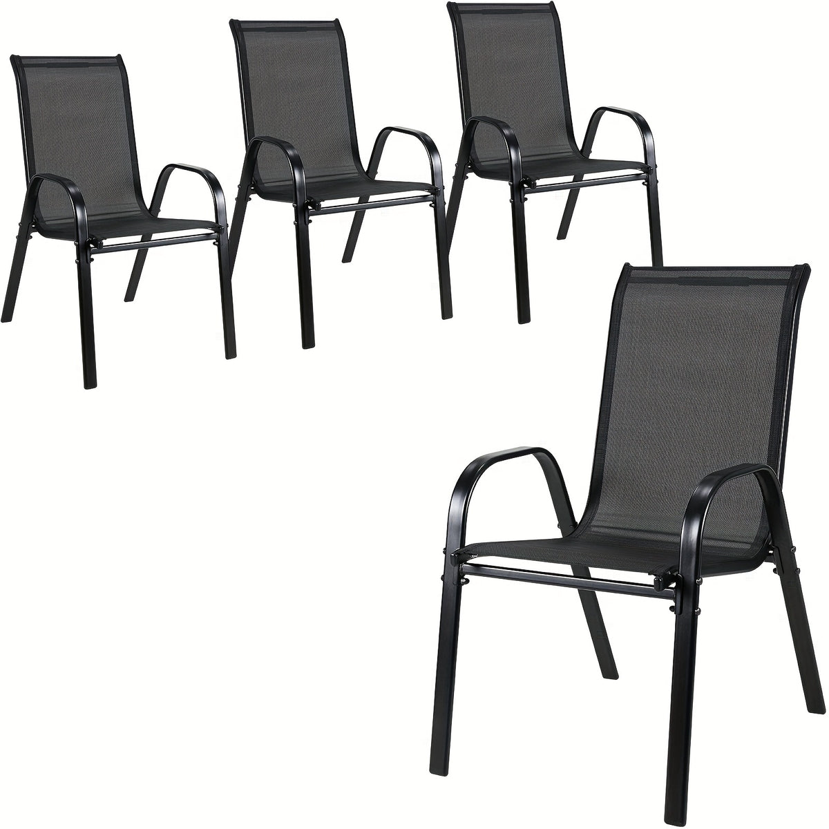 Patio Dining Chair shown in the Black option