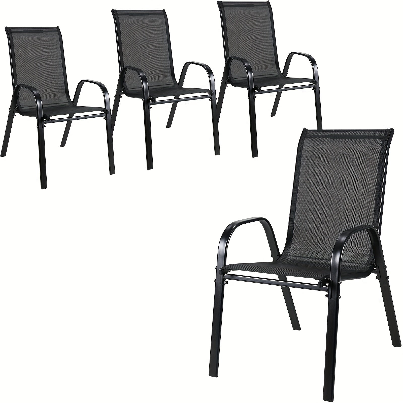 Patio Dining Chair shown in the Black option