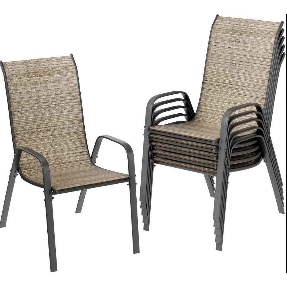 Heavy-Duty Patio Dining Chair with Armrests and Stackable Design detail image - detail view 12
