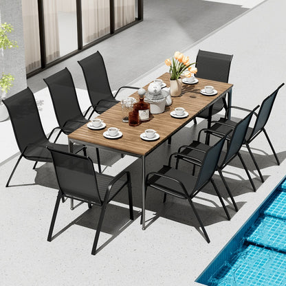 Heavy-Duty Patio Dining Chair with Armrests and Stackable Design detail image - detail view 18