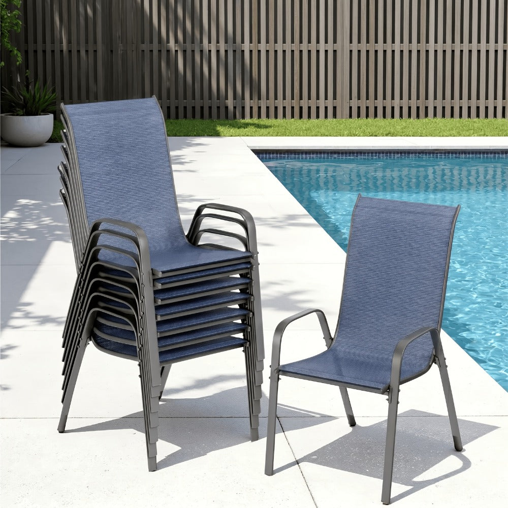 Heavy-Duty Patio Dining Chair with Armrests and Stackable Design detail image - detail view 20