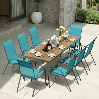 Heavy-Duty Patio Dining Chair with Armrests and Stackable Design detail image - detail view 22