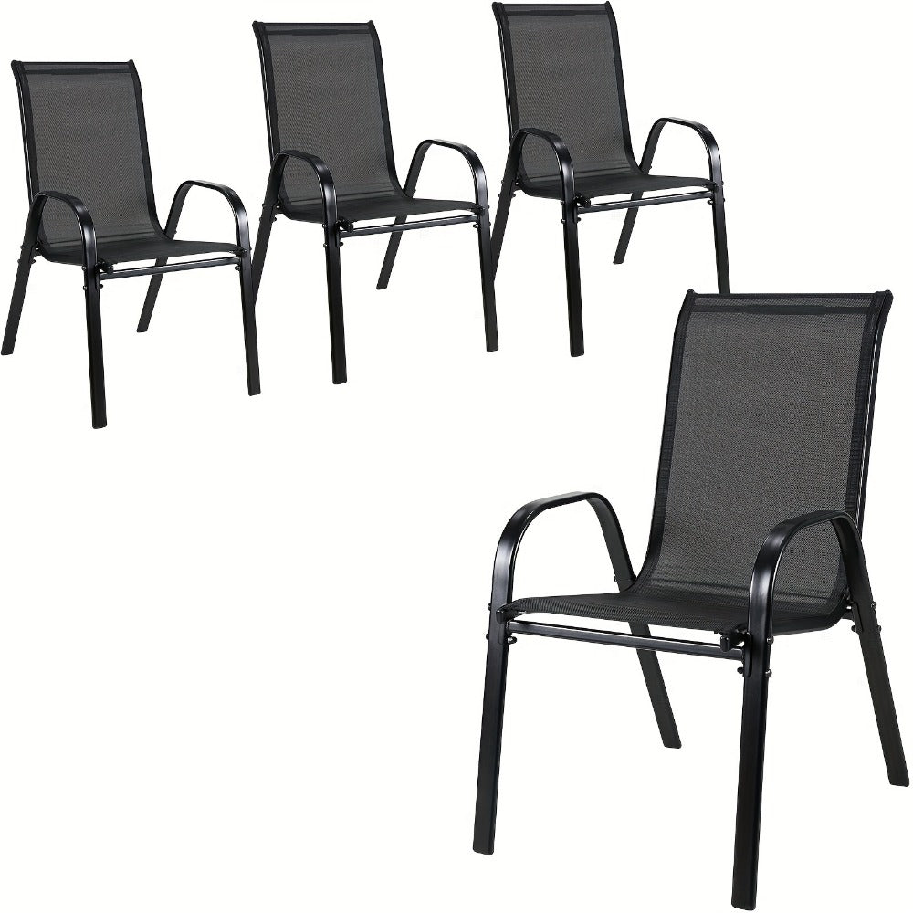 Heavy-Duty Patio Dining Chair with Armrests and Stackable Design detail image - detail view 5