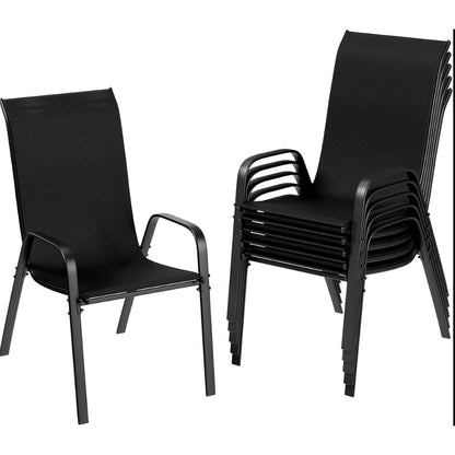 Heavy-Duty Patio Dining Chair with Armrests and Stackable Design detail image - detail view 8