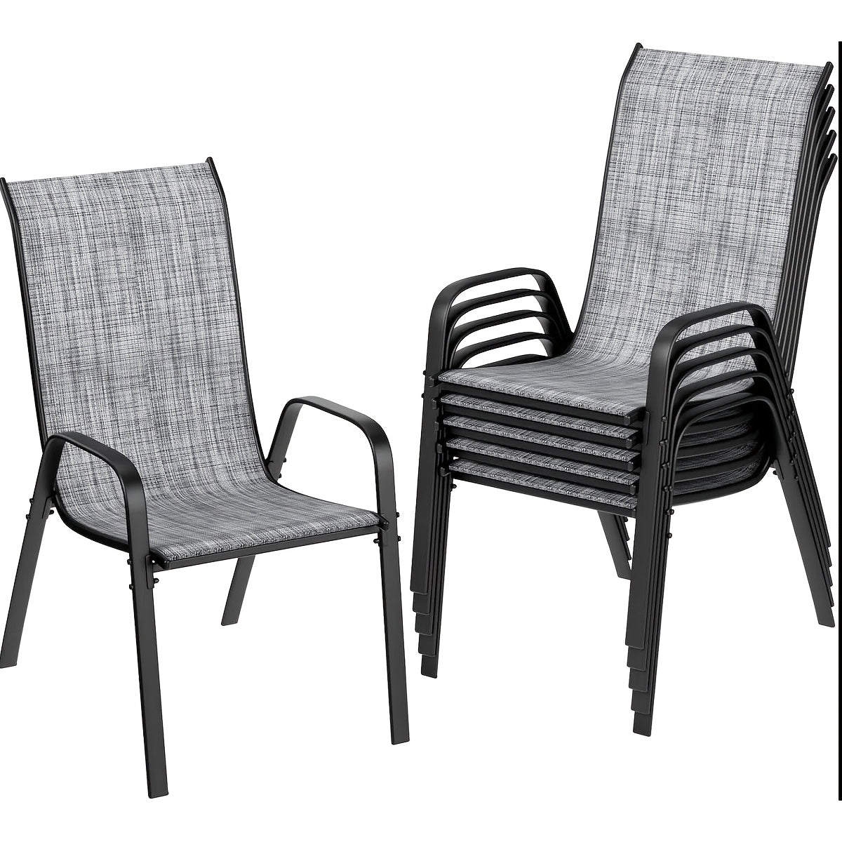 Patio Dining Chair shown in the Gray-6pcs option