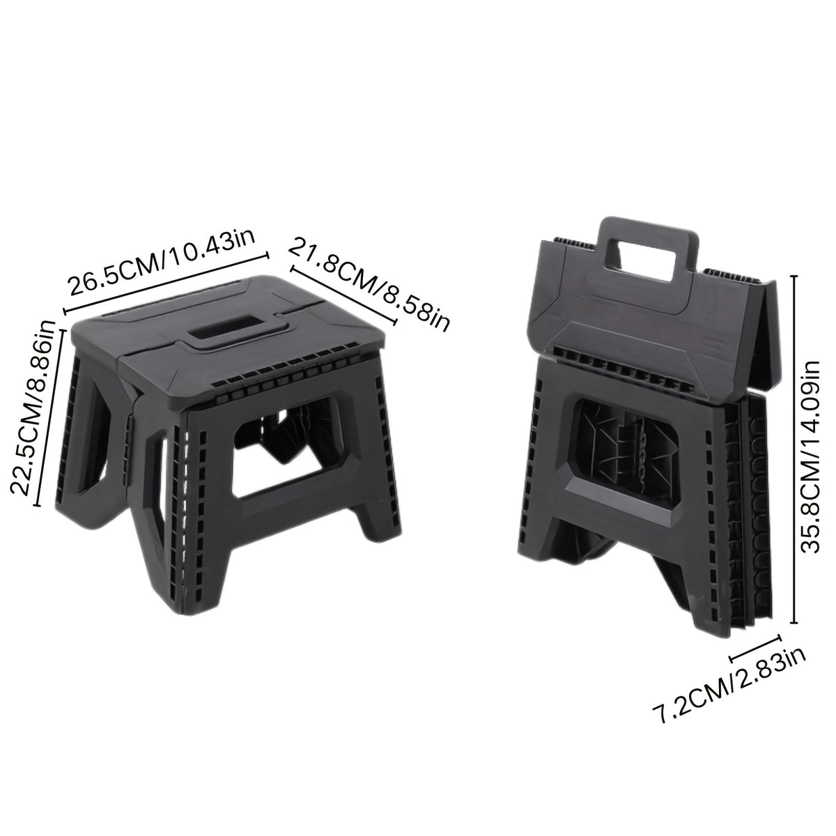 Folding Stool shown in the Black option