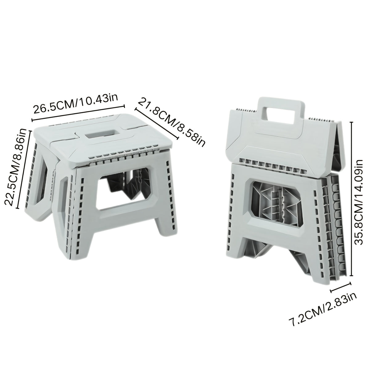 Folding Stool shown in the Gray option