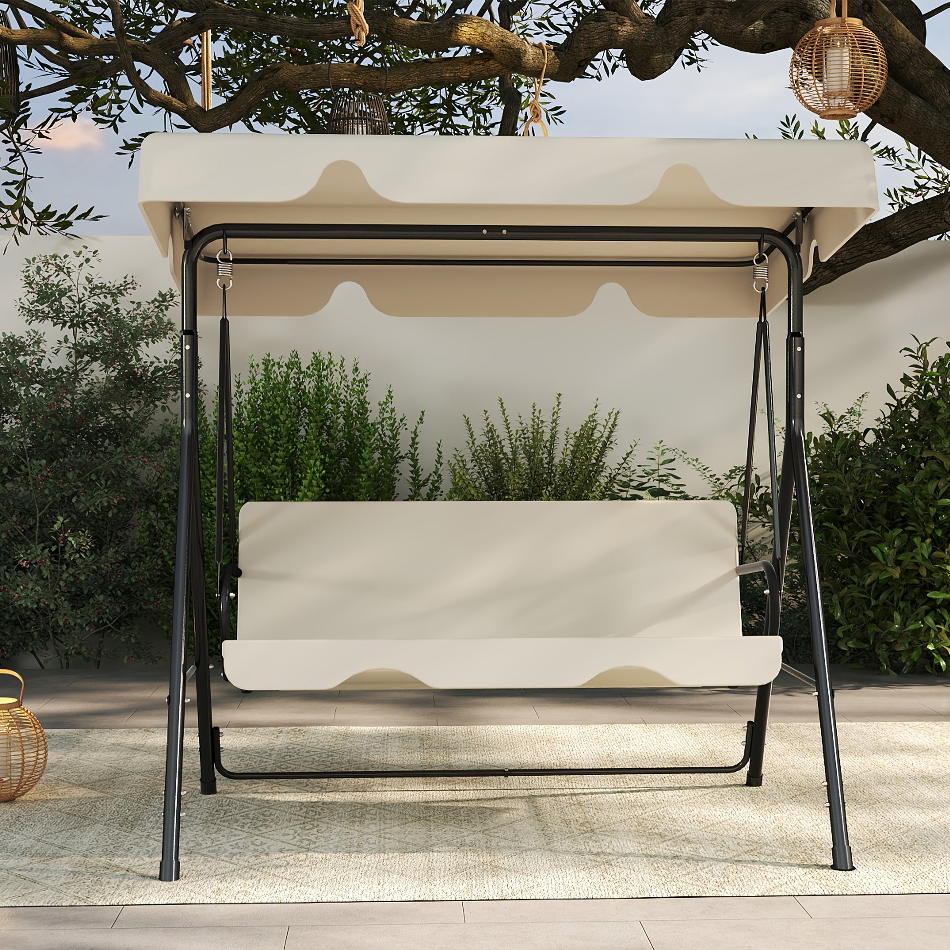 Porch Swing Set shown in the Beige Color option