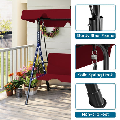Heavy-Duty Porch Swing Set with Multiple Color Options for Patio detail image - detail view 8