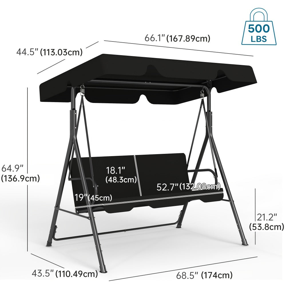 Heavy-Duty Porch Swing with Multiple Color Options for Patio detail image - detail view 3