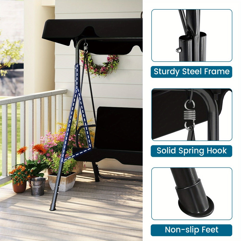 Heavy-Duty Porch Swing with Multiple Color Options for Patio detail image - detail view 7