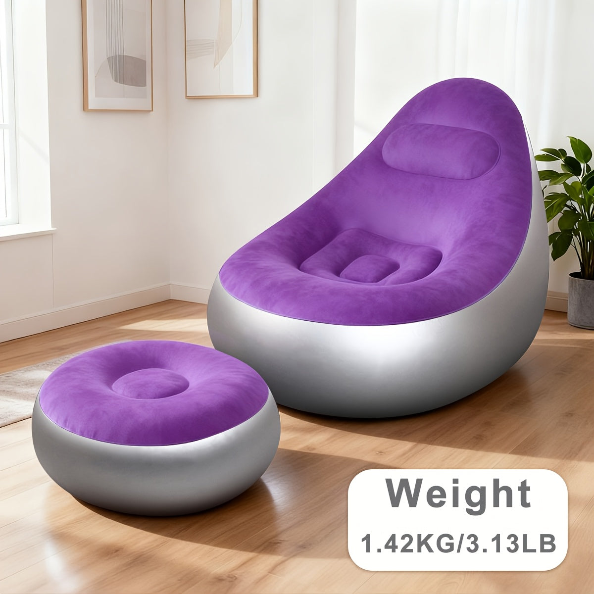 Inflatable Chair shown in the New-Purple, 1pc option