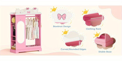 Kids Armoire with Open Shelves for Practical Everyday Home Use in Kids' Room detail image - detail view 14