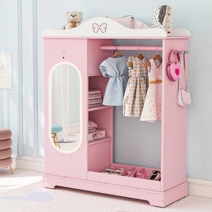 Kids Armoire with Open Shelves for Practical Everyday Home Use in Kids' Room detail image - detail view 5