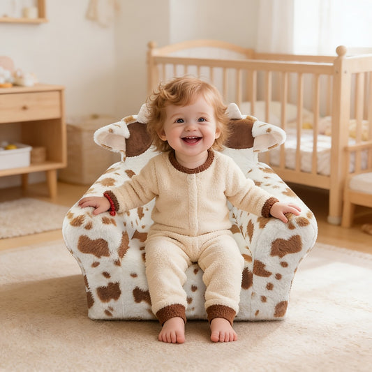 Kids Sofa, Kids & Teens Teddy Bear Fleece Sofa Lounger - Ultra-Soft Machine-Washable shown in the main product view