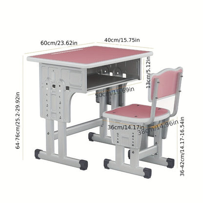 Kids Desk And Chair Set with Adjustable Height and Storage Drawers for Kids' Room detail image - detail view 5