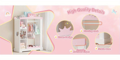 Kids Wardrobe with Open Shelves and Multiple Color Options for Kids' Room detail image - detail view 15