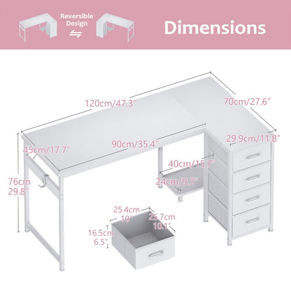 L-Shaped L Shaped Desk for Work, Display, and Everyday Use in Bedroom detail image - detail view 8
