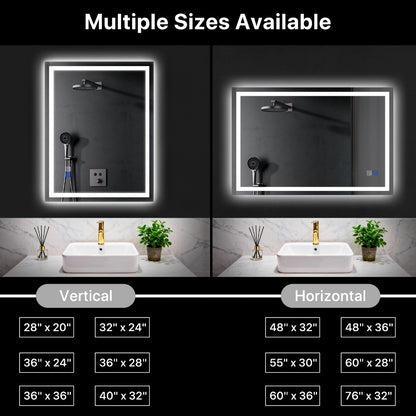 LED Bathroom Vanity Mirror with Anti-Fog Function for Dressing and Daily Routines detail image - detail view 13